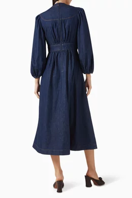 elegant denim dresses ZIMMERMANN Devi Floral-Lace Paneled Midi Dress | Canada