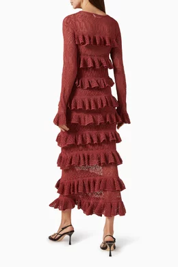 Buy Zimmermann Pink Wanderlust Frill Maxi Dress in Lace For Women Online |  Ounass Saudi