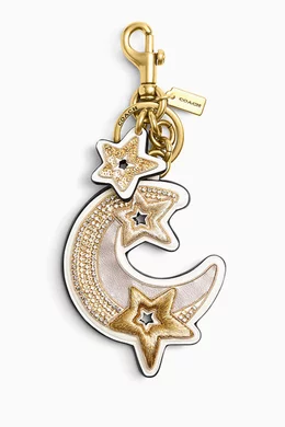Buy Coach White Moon & Star Bag Charm in Leather For Women Online