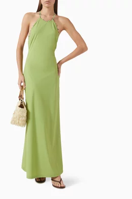 blue dress for baby girl Golden Hour Goddess Flowy Maxi Sundress | Cutout Maxi Dress | Backless Flowy Maxi main image 0