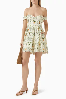 Buy Agua by Agua Bendita Green Poesia Uchuva Mini Dress in Linen For Women  Online | Ounass Saudi