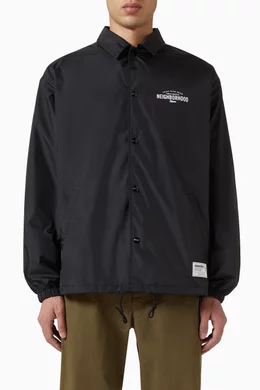 Buy Neighborhood Black Windbreaker Jacket-1 in Taffeta For Men