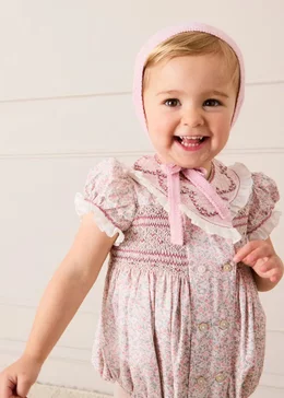 Buy Pepa London Pink Adelaide Floral Romper For Baby Girls Online