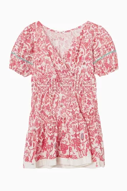 Buy Poupette St Barth Pink Chantal Mini Dress in Cotton For Girls Online |  Ounass Saudi