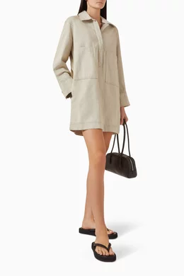 womens linen white dress The Wrap Dress in Linen main image 1