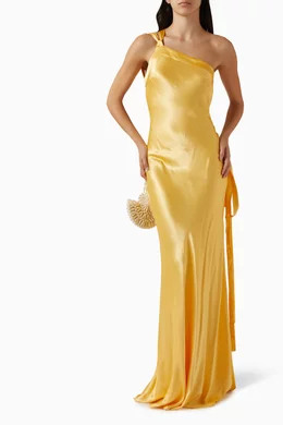 Buy Arcina Ori Yellow Monique Open-back Dress in Viscose For Women Online |  Ounass Saudi