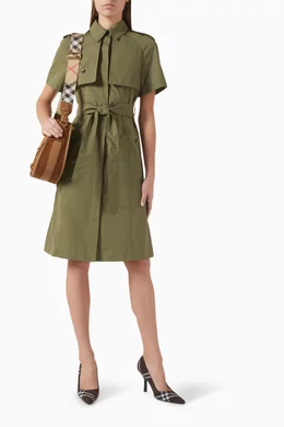 green trench dress Buy Handwoven Pure Cotton Dress by MATI-Sustainable & Ethical Luxury Brand 5XL main image 0