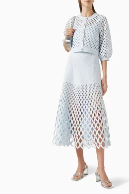 maje blue crochet dress Beaded crochet maxi dress Blue For Women