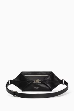 Buy Dolce & Gabbana Black Lock Belt Bag in Tempesta Leather For