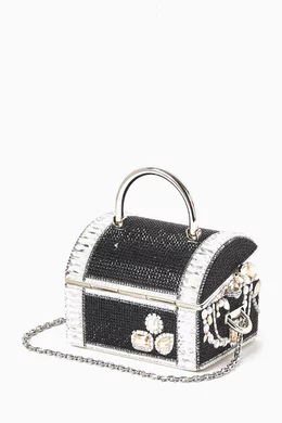 Buy Judith Leiber Black Abundance Treasure Chest Top-handle Bag