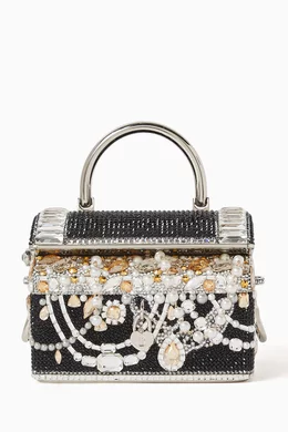 Buy Judith Leiber Black Abundance Treasure Chest Top-handle Bag