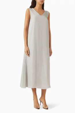 sachin and babi light blue dress QUNYINEY Sleeveless Summer Dresses for Women 2025 Casual Floral Tent Dress  Crew Neck Two Piece Set Coat Maxi Sundress main image 0