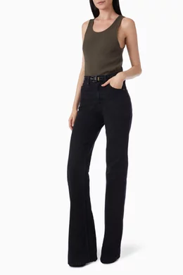 Buy SAINT LAURENT Black 70s Flared Jeans in Denim For Women Online 