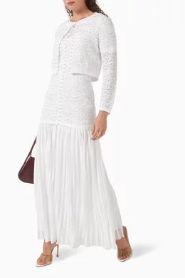 Buy SANDRO White Embellished Maxi Dress in Knit For Women Online | Ounass  Saudi