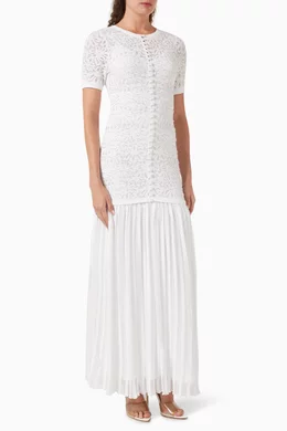 Buy SANDRO White Embellished Maxi Dress in Knit For Women Online | Ounass  Saudi