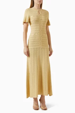 sandro gold dress Buy Rhinestone Maxi in Knit For Women Online WHITE-BOUCLE