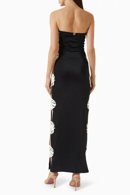 hoja rota dress in black bahia maria HOJA ROTA STRAPLESS DRESS  Baha Mara Int