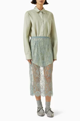 Buy Acne Studios Green Layered Shirt Maxi Dress in Lace For Women Online |  Ounass Saudi