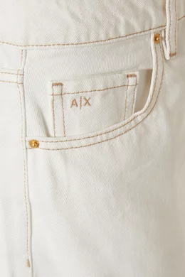 Buy Armani Exchange White Salin de Giraud Relaxed-fit Jeans in