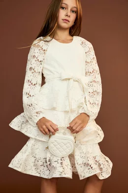 4t white lace dress White Lace High Low Dress - All Dresses main image 1