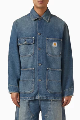 Buy Carhartt WIP Blue Aden Chore Coat in Denim For Men Online