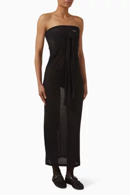 Buy Miu Miu Black Long Ribbed Knit Jersey Dress For Women Online | Ounass  Saudi