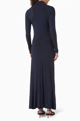 ida ruched turtleneck dress Ulla Johnson Ida LS Ruched Turtleneck Dress Silhouette