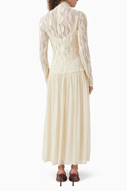 Buy Ulla Johnson White Sybil Drop-waist Dress in Lace For Women Online |  Ounass Saudi