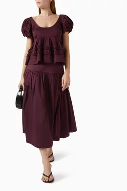 Buy Damson Madder Red Berta Midi Skirt For Women Online | Ounass Saudi