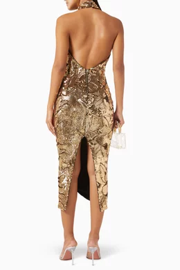 Buy Zhivago Gold Florentine Sunset Dress For Women Online | Ounass Saudi