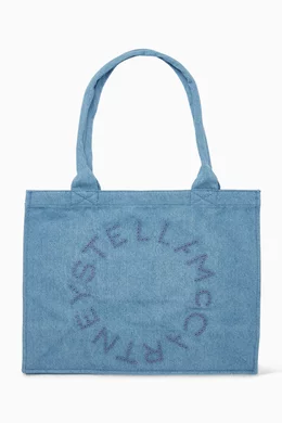 Buy Stella McCartney Blue Logo Tote Bag For Girls Online | Ounass