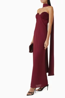 Buy BAOBAB Burgundy Athena Maxi Dress in Chiffon For Women Online | Ounass  Saudi