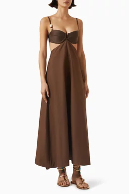 baobab brown dress Petal and Pup Women's Tucker Midi Dress main image 1