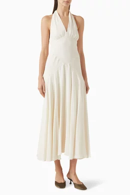 arina halter maxi dress Ramy Brook Arina Halter Maxi Dress in Navy