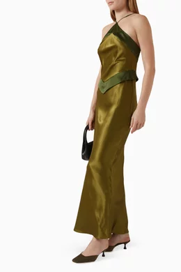 Buy Reformation Green Jillian Maxi Dress in Silk For Women Online | Ounass  Saudi