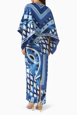 womens blue dress pants Silk Dress / Blue Poochie Colorful main image 1