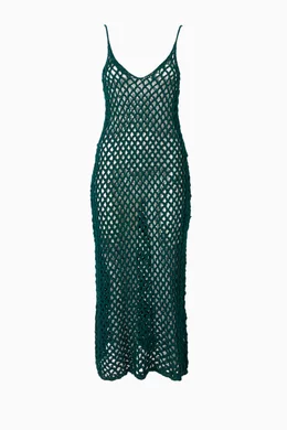 Buy Haight Blue Moana Crochet Maxi Dress For Women Online | Ounass Saudi