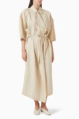 Buy Lemaire White Asymmetrical Shirtdress in Silk Blend For Women Online |  Ounass Saudi