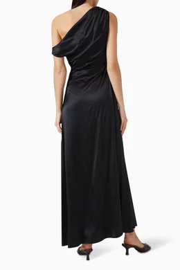 chinese dress ladies STAUD MAXI PHARE SILK DRESS BLACK main image 0