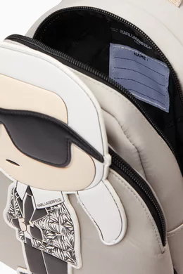 Buy Karl Lagerfeld Kids Neutral Iconic Karl Graphic Backpack  display picture 3