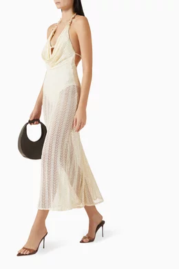 Buy PatBO Neutral Wave Beach Maxi Dress in Mesh For Women Online | Ounass  Saudi