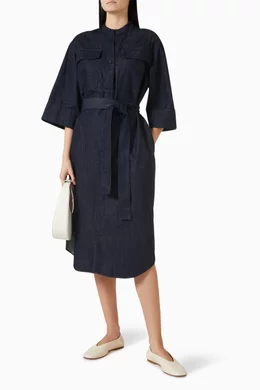 Buy COS Blue Utility Midi Shirt Dress in Denim For Women Online
