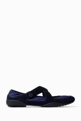 Buy Tory Burch Blue Romy Sport Mary Jane Flats in Suede For Women