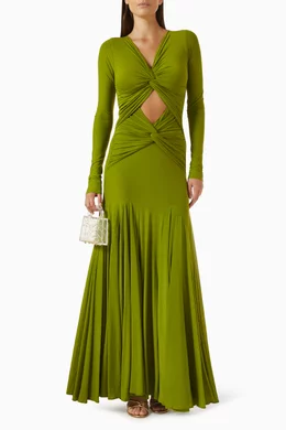 Buy Deme By Gabriella Green Clea Draped Cut-out Dress For Women Online |  Ounass Saudi
