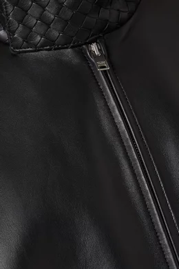 Buy Bottega Veneta Black Jacket in Leather For Men Online | Ounass