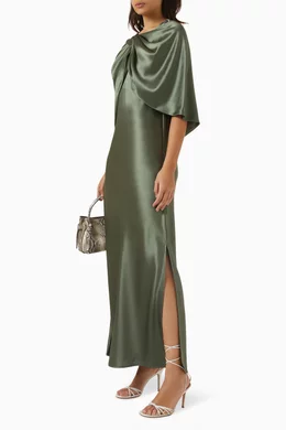 Buy By Malene Birger Green Levita Maxi Dress in Satin For Women Online |  Ounass Saudi