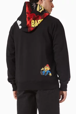 Buy A Bathing Ape Black Bapeman-X Full Zip Hoodie in Cotton For