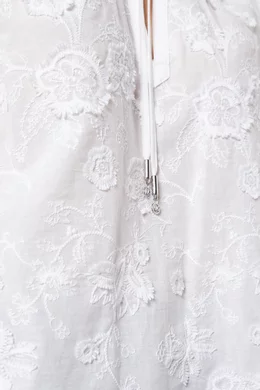 Buy Michael Kors White Floral-embroidered Top in Cotton For Women Online |  Ounass Saudi