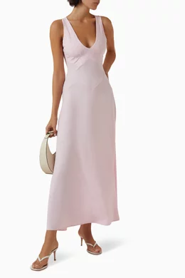 Buy Frankies Bikinis Pink Eva Maxi Dress in Modal For Women Online | Ounass  Saudi