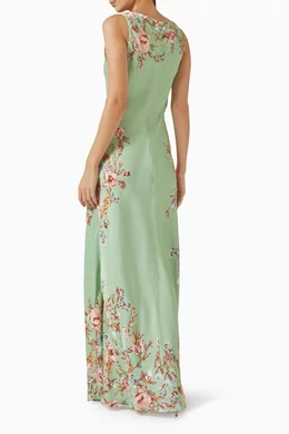 Buy Hemant & Nandita Green Ezra Bias Maxi Dress For Women Online | Ounass  Saudi